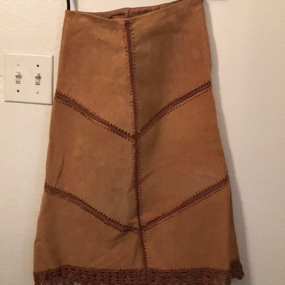 Beautiful tan suede maxi skirt